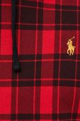 Бавовняна кофта Polo Ralph Lauren чоловіча колір червоний з капюшоном візерунок