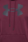 Тренувальна кофта Under Armour колір бордовий з капюшоном з принтом