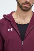 Кофта Under Armour чоловіча колір бордовий з капюшоном однотонна (3624956)