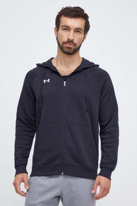 Кофта Under Armour чоловіча колір чорний з капюшоном однотонна (3624946)