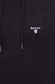 Бавовняна кофта Barbour чоловіча колір чорний з капюшоном однотонна