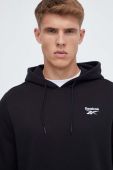 Кофта Reebok чоловіча колір чорний з капюшоном з принтом (3540988)
