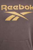 Кофта Reebok чоловіча колір коричневий з капюшоном з принтом