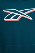 Кофта Reebok чоловіча колір зелений з капюшоном з принтом (3541008)