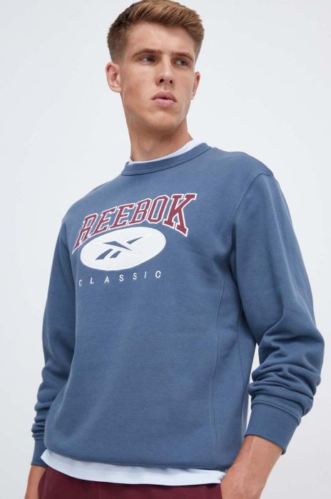 Кофта Reebok Classic чоловіча  з аплікацією колір блакитний