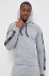 Бавовняна кофта лаунж HUGO колір сірий з капюшоном з аплікацією