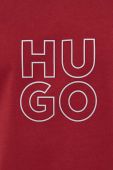Бавовняна кофта лаунж HUGO колір бордовий з принтом