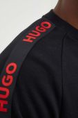 Бавовняна кофта лаунж HUGO колір чорний з аплікацією (3500063)