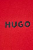 Кофта лаунж HUGO колір червоний з капюшоном однотонна