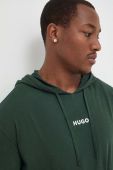 Кофта лаунж HUGO колір зелений з капюшоном однотонна (3500089)