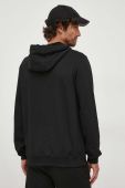 Бавовняна кофта HUGO чоловіча колір чорний з капюшоном з аплікацією (3632677)