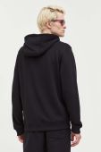 Бавовняна кофта HUGO чоловіча колір чорний з капюшоном з принтом (3485511)