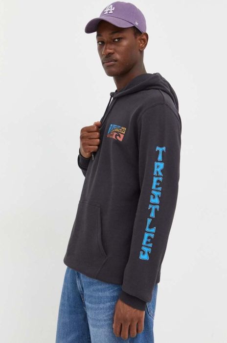 Кофта Rip Curl чоловіча колір чорний з капюшоном з принтом (3527506)