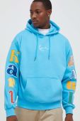 Кофта Karl Kani чоловіча з капюшоном візерунок колір блакитний