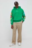 Кофта Karl Kani чоловіча колір зелений з капюшоном візерунок