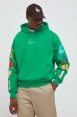 Кофта Karl Kani чоловіча колір зелений з капюшоном візерунок
