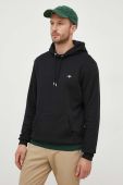 Кофта Gant чоловіча колір чорний з капюшоном однотонна (3563923)