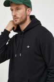 Кофта Gant чоловіча колір чорний з капюшоном однотонна (3563923)