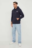 Кофта Gant чоловіча колір синій з капюшоном з аплікацією (3609378)