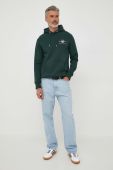 Кофта Gant чоловіча колір зелений з капюшоном з аплікацією (3609371)