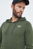 Кофта Reebok чоловіча колір зелений з капюшоном однотонна