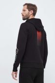 Бавовняна кофта Rossignol HERO чоловіча колір чорний з капюшоном з принтом (3649485)