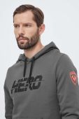 Бавовняна кофта Rossignol HERO чоловіча колір сірий з капюшоном з принтом