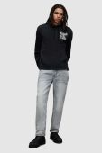 Бавовняна кофта AllSaints SABRERATTLER чоловіча колір чорний з капюшоном з принтом
