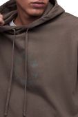 Бавовняна кофта AllSaints MG079Z TIERRA OTH HOODY чоловіча колір коричневий з капюшоном з принтом