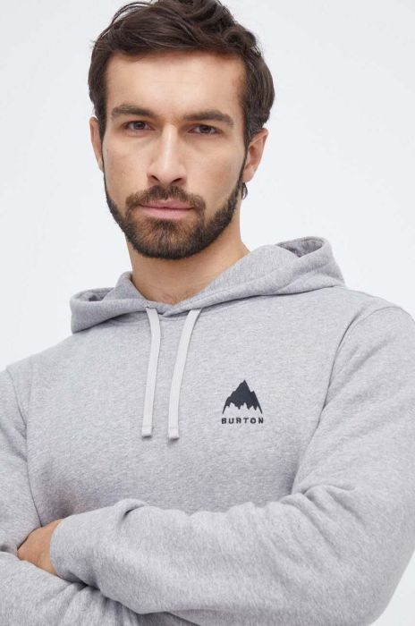 Кофта Burton чоловіча колір сірий з капюшоном меланж