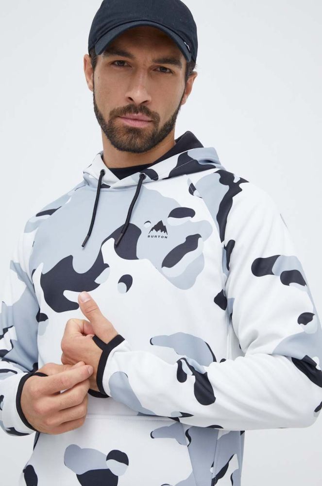 Кофта Burton чоловіча колір білий з капюшоном візерунок