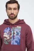 Кофта Burton чоловіча колір бордовий з капюшоном з принтом