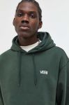 Кофта Vans чоловіча колір зелений з капюшоном однотонна