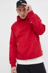 Кофта Vans чоловіча колір червоний з капюшоном однотонна