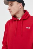 Кофта Vans чоловіча колір червоний з капюшоном однотонна