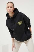 Кофта On Vacation колір чорний з капюшоном з аплікацією