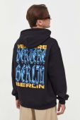 Кофта Vertere Berlin колір чорний з капюшоном з принтом (3621339)