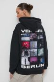 Кофта Vertere Berlin колір чорний з капюшоном з принтом (3624991)