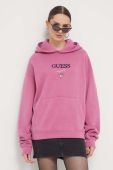 Кофта Guess Originals колір фіолетовий з капюшоном з аплікацією
