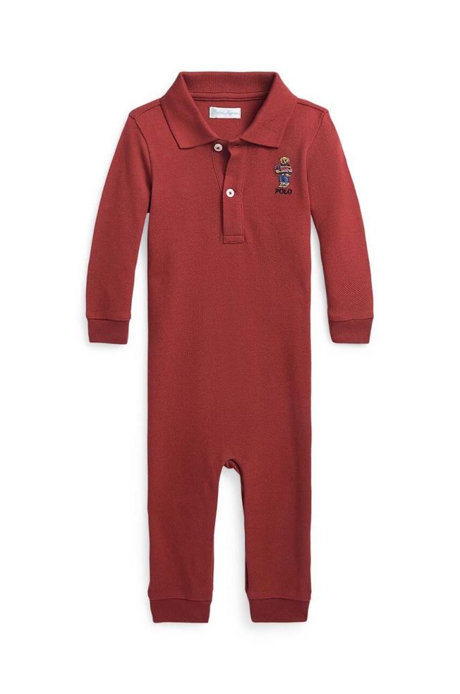 Бавовняний ромпер для немовлят Polo Ralph Lauren колір червоний (3625001)
