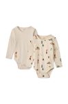 Боді для немовлят Liewood 2-pack колір бежевий (3500120)