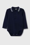 Дитяче бавовняне боді United Colors of Benetton колір темно-синій (3388372)