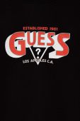 Дитячий бавовняний лонгслів Guess колір чорний з принтом (3327620)
