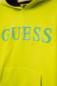 Дитяча бавовняна кофта Guess колір зелений з капюшоном візерунок (3293808)