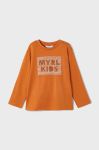 Дитячий бавовняний лонгслів Mayoral колір помаранчевий з принтом (3407371)