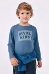 Дитячий бавовняний лонгслів Mayoral з принтом колір блакитний (3407353)