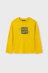 Дитячий бавовняний лонгслів Mayoral колір жовтий з принтом (3418962)