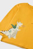 Бавовняний лонгслів для немовлят Mayoral колір жовтий з принтом