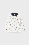 Бавовняний лонгслів для немовлят Mayoral колір білий візерунок