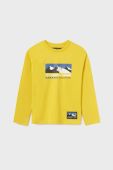 Дитячий бавовняний лонгслів Mayoral колір жовтий з принтом (3408049)